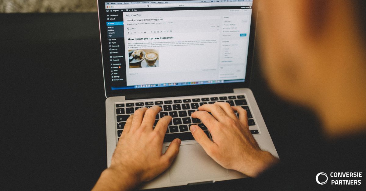 Conversie Partners online marketing blog header met HubSpot, SEO en advertising focus